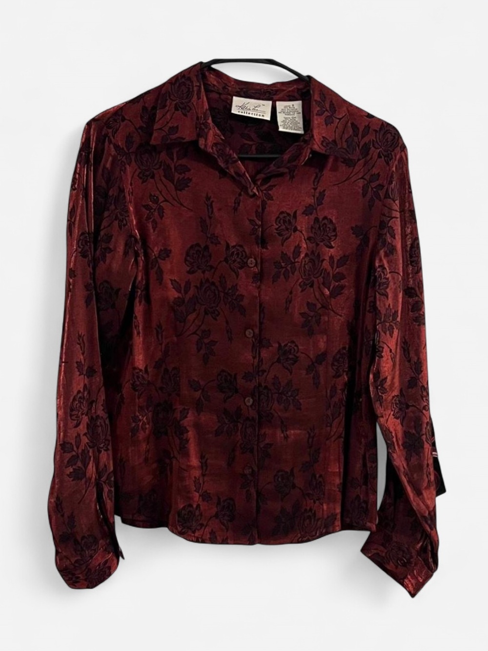 Vintage 1990s “Kathie Lee Collection” Witchy + Moody Floral Button Down Top